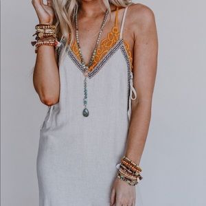 Linen embroidered jumpsuit